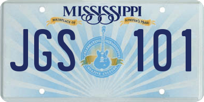 MS license plate JGS101