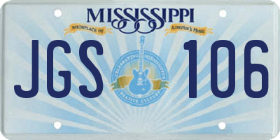 MS license plate JGS106