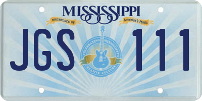 MS license plate JGS111
