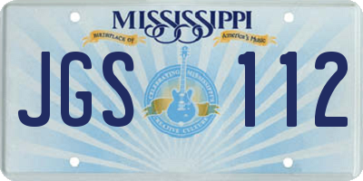 MS license plate JGS112