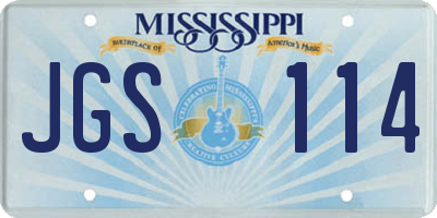 MS license plate JGS114