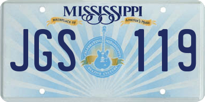 MS license plate JGS119