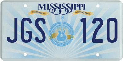 MS license plate JGS120
