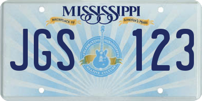 MS license plate JGS123