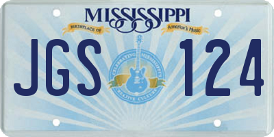 MS license plate JGS124