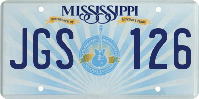 MS license plate JGS126