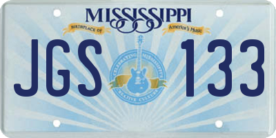MS license plate JGS133