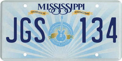 MS license plate JGS134