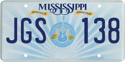 MS license plate JGS138