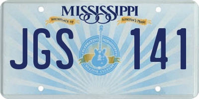 MS license plate JGS141