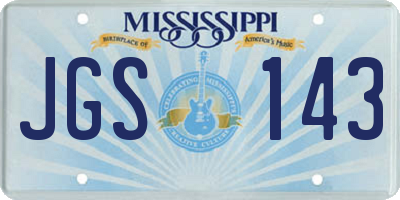 MS license plate JGS143