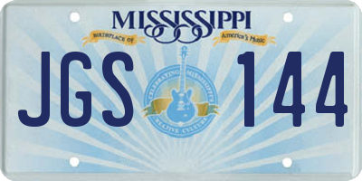 MS license plate JGS144