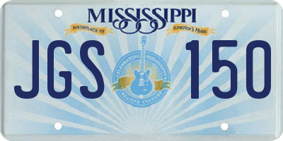 MS license plate JGS150