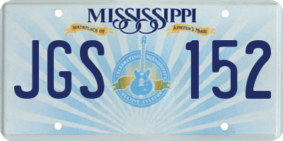 MS license plate JGS152