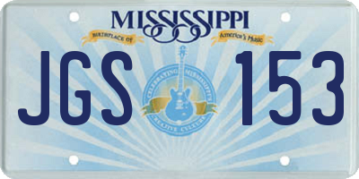 MS license plate JGS153