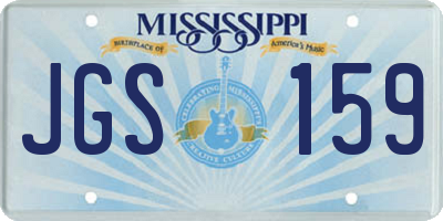 MS license plate JGS159