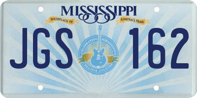 MS license plate JGS162