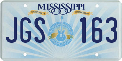 MS license plate JGS163