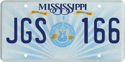 MS license plate JGS166