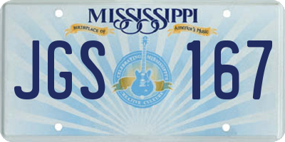 MS license plate JGS167