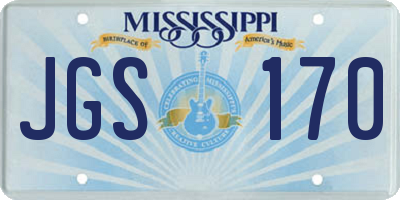 MS license plate JGS170