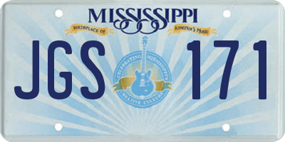 MS license plate JGS171