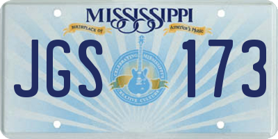 MS license plate JGS173