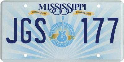 MS license plate JGS177