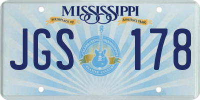 MS license plate JGS178