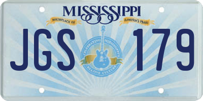 MS license plate JGS179