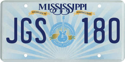 MS license plate JGS180