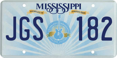 MS license plate JGS182