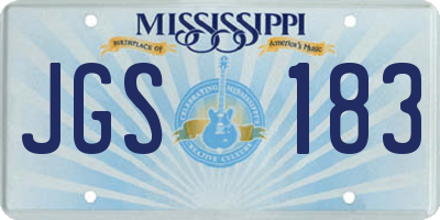 MS license plate JGS183