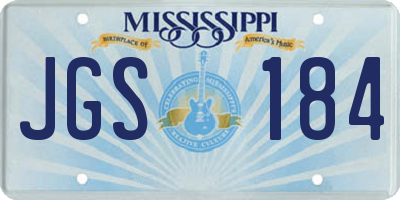 MS license plate JGS184
