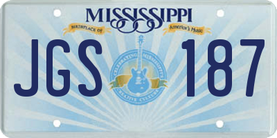 MS license plate JGS187