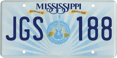 MS license plate JGS188