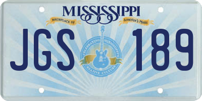 MS license plate JGS189