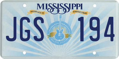 MS license plate JGS194
