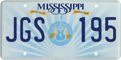 MS license plate JGS195