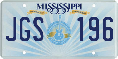 MS license plate JGS196