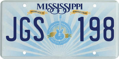 MS license plate JGS198