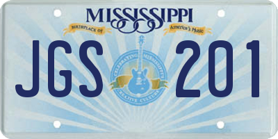 MS license plate JGS201
