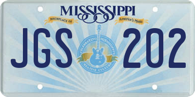 MS license plate JGS202