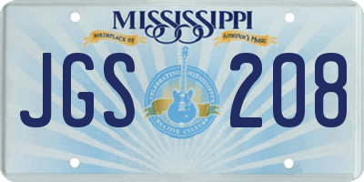 MS license plate JGS208
