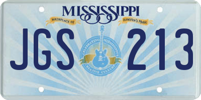 MS license plate JGS213