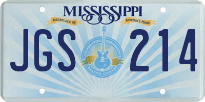 MS license plate JGS214