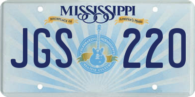 MS license plate JGS220
