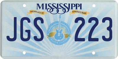 MS license plate JGS223