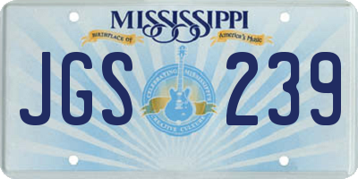 MS license plate JGS239