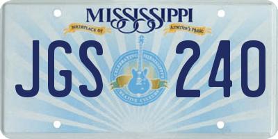 MS license plate JGS240